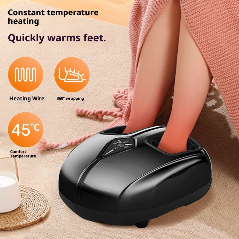 Massaggiatore completo per piedi e gambe con calore, compressione dell'aria e telecomando - Impastamento Shiatsu wireless per rilassamento e sollievo dal dolore_voghion.com