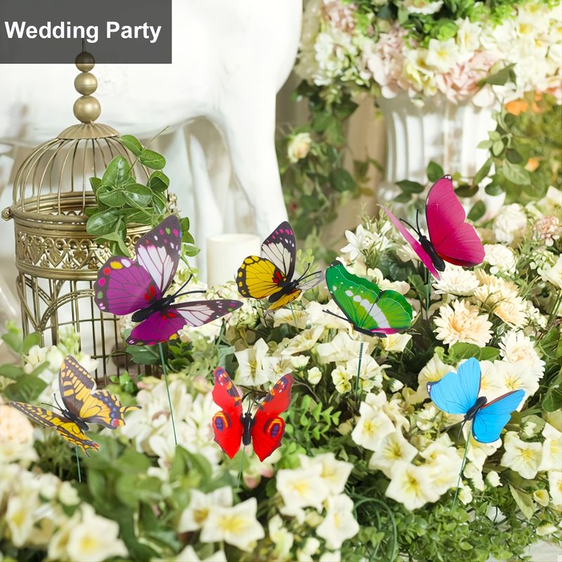 Ravviva il tuo giardino con 30 o 50 pali decorativi a forma di farfalla: impermeabili e perfetti per decorazioni natalizie da interno/esterno!_voghion.com