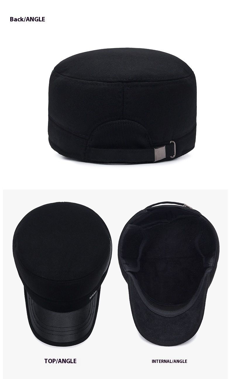 Thickened Winter Proof Ear Protection Cotton Hat For Middle-aged And Elderly Men Riding Bicycles To Keep Warm Flat Top Hat For Winter_voghion.com