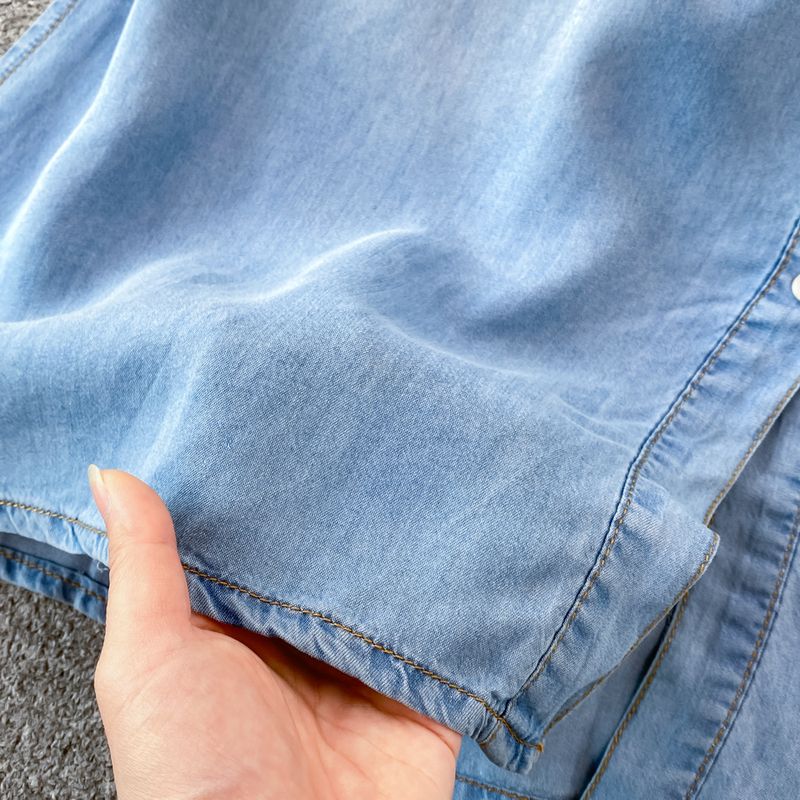 Abito in denim senza maniche, stile maturo e leggero, per donna, estivo, nuovo, retrò, snellente, a trapezio, gonna lunga_voghion.com