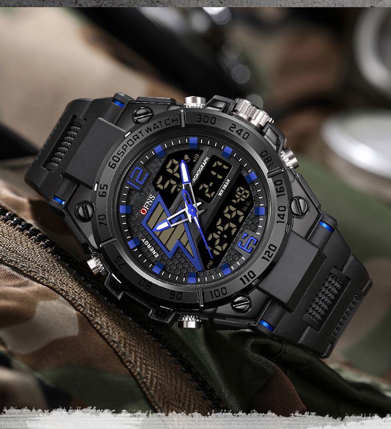 Men's Digital Watch Dual Display Trend Multi-functional Student Watch Outdoor Sports Watch_voghion.com