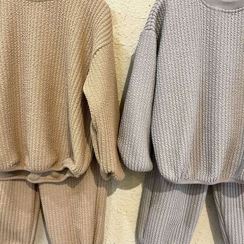 Traje de otoño para niños Prendas de punto para niñas Sudadera con capucha deportiva para niños Ropa de bebé de ocio para primavera y otoño_voghion.com