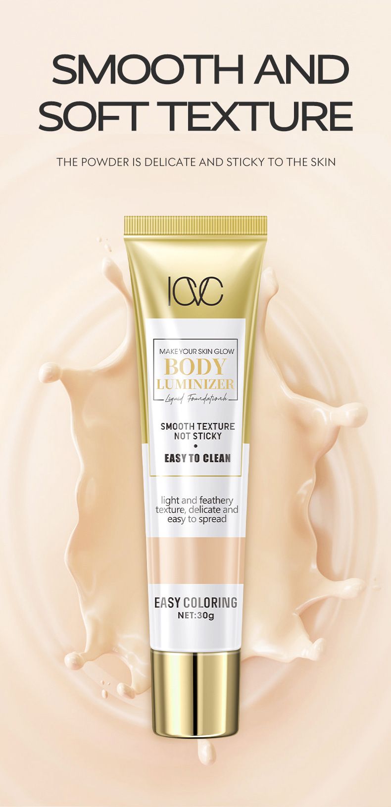 Yüz Fondöteni ICVC High Gloss Fondöten, Nemli, Hafif, Suya Dayanıklı, Yağ Kontrolü, Kapatıcı_voghion.com