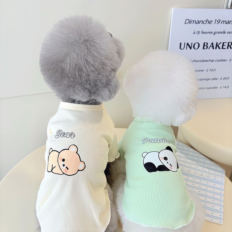 Spring Ins Thin Cute Animal Print Pet Teddy Bichon Dog Clothes Small Summer T-shirt Base Shirt_voghion.com