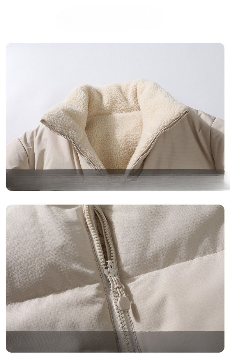 Dick gefütterter, wendbarer Baumwollmantel im neuen Design für den Winter 2025 – ideal für Damen und Herren. Locker geschnittene, warme Baumwolljacke._voghion.com