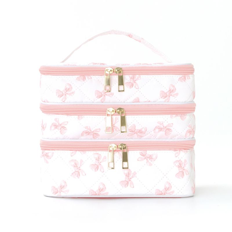 Trousse de toilette à trois compartiments, grande capacité et de haute qualité, sac de toilette portable, trousse de rangement cosmétique de voyage_voghion.com