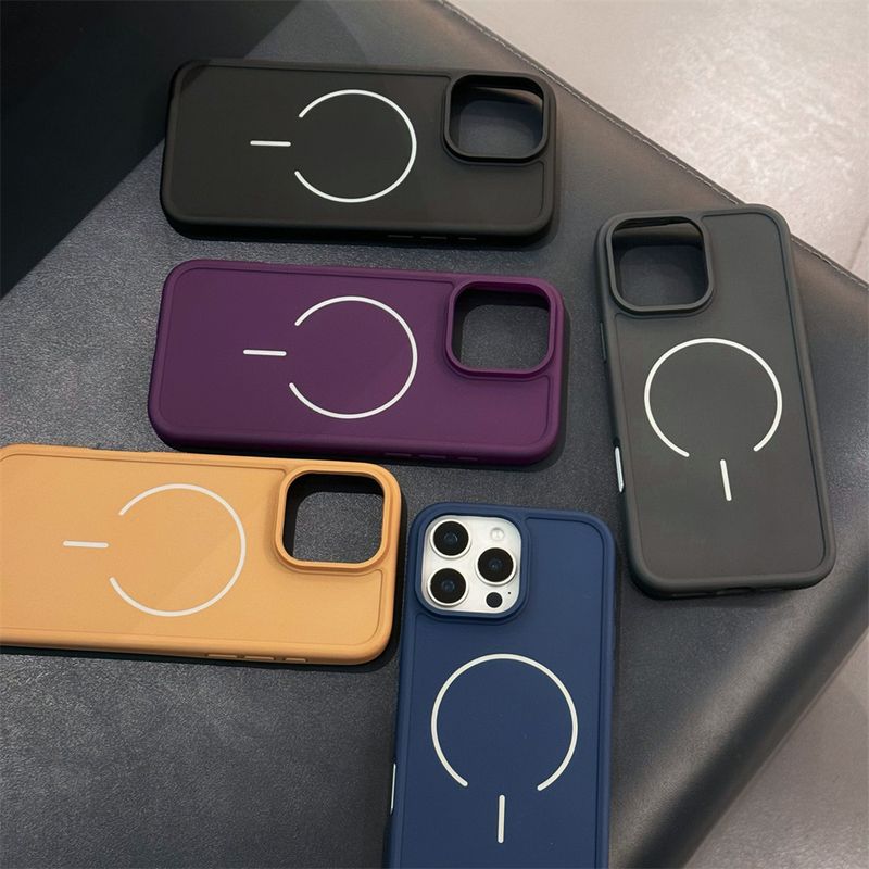Funda magnética de silicona suave de lujo a prueba de golpes para iPhone 16, 15, 14, 13, 12, 11 Pro Max Plus con botón de control de cámara_voghion.com