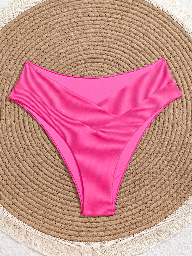 Costume da bagno da donna a vita alta, in tessuto morbido con motivo a croce a righe verticali, per spiaggia, vacanze, piscina e feste_voghion.com