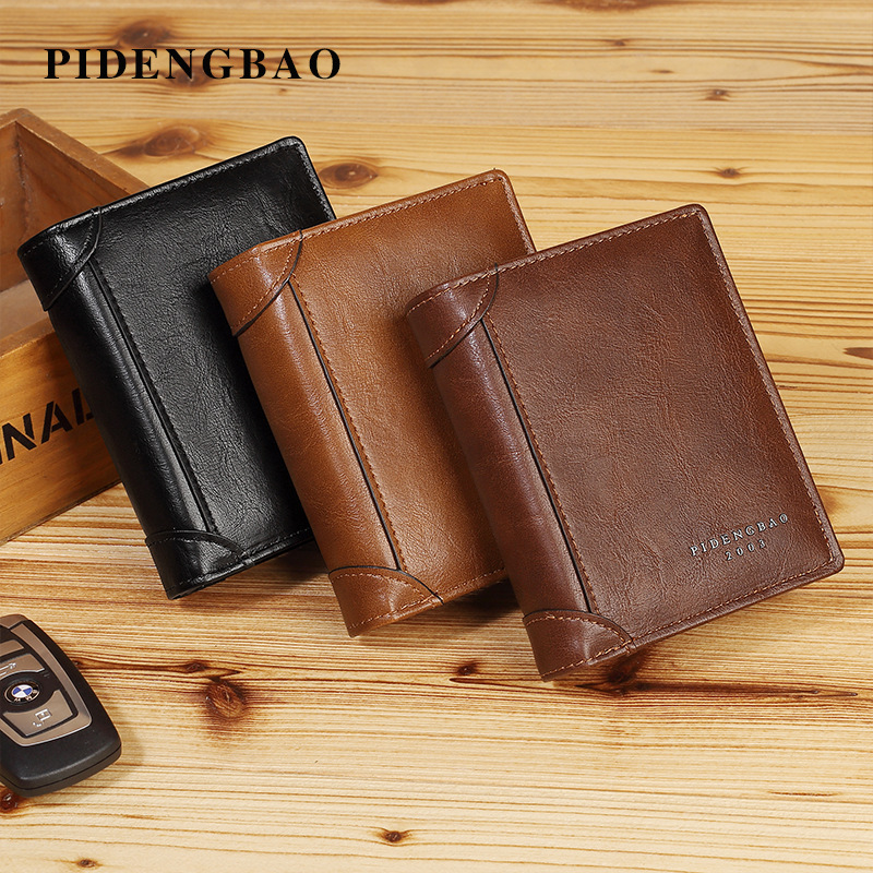 New Retro Men's Wallet Business Short Multi-slot Zipper Coin Wallet Men's Wallet_voghion.com
