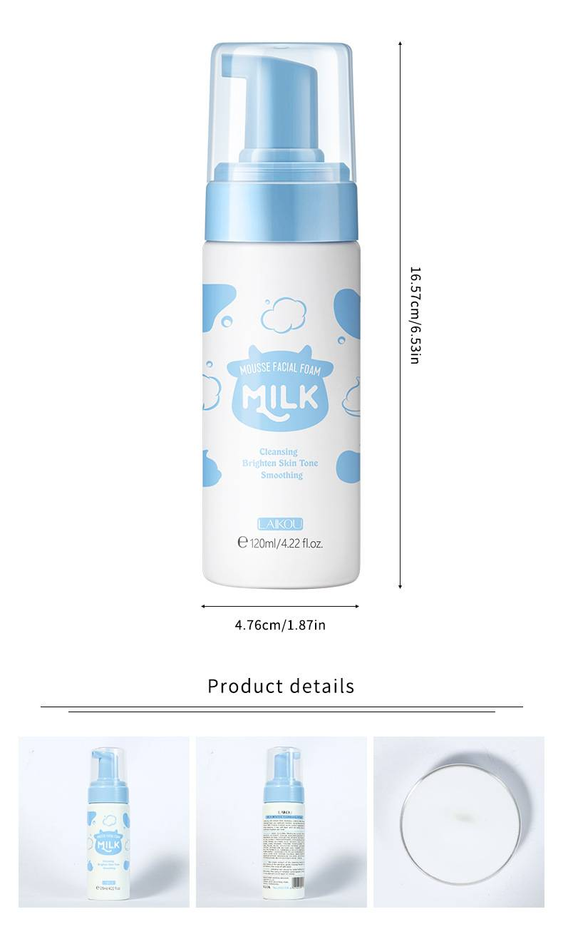 LAIKOU Milk Cleansing Mousse, 120ml, Προϊόν περιποίησης δέρματος για τον καθαρισμό των πόρων_voghion.com