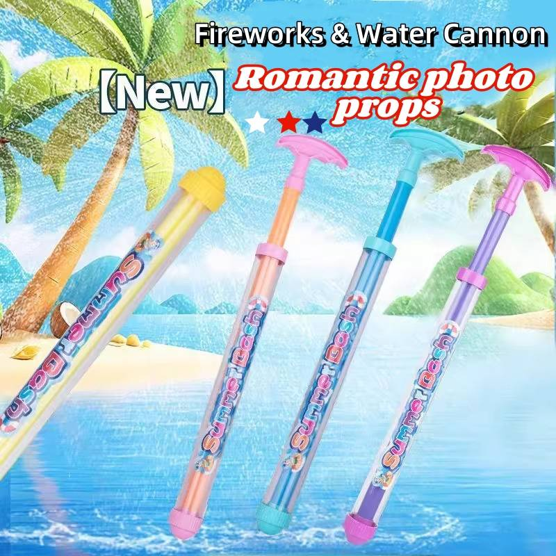 NUOVO-1 pz, pistole ad acqua per fuochi d'artificio, accessori per foto con atmosfera di fuochi d'artificio ad acqua, giocattoli per bambini con cannone ad acqua per fuochi d'artificio, giocattoli estivi con giochi d'acqua_voghion.com
