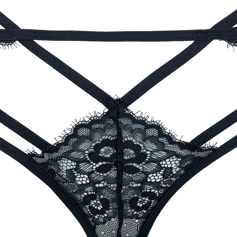 KOOSSOASIS Eyelash Elastic Lace Steel Ring Ultra-thin Bra With Exposed Hips, Low-waisted Briefs Set Sexy_voghion.com