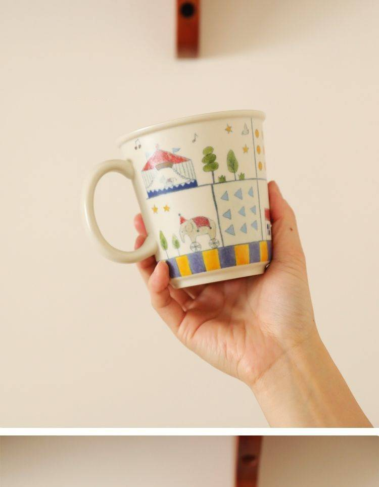 Cute Cartoon Circus Coffee Cup And Saucer Set_voghion.com