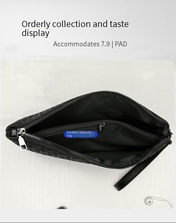 Men's Bags Woven Pattern Men's Handbag Casual Handbag New High End Handbag Men's Envelope Bag Mobile Phone Bag Men_voghion.com