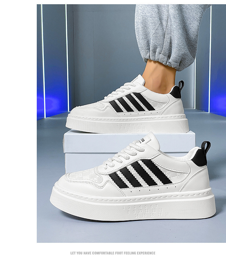 Lässige weiße Herren-Sneaker – atmungsaktive Low-Top-Schnürschuhe mit dicker Sohle für Komfort und Stil im Alltag_voghion.com
