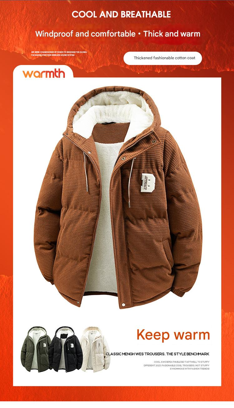 Men's Clothing Men's Puffer Jacket With Hood - Short Quilted Winter Coat (Minimalist Streetwear Style)_voghion.com