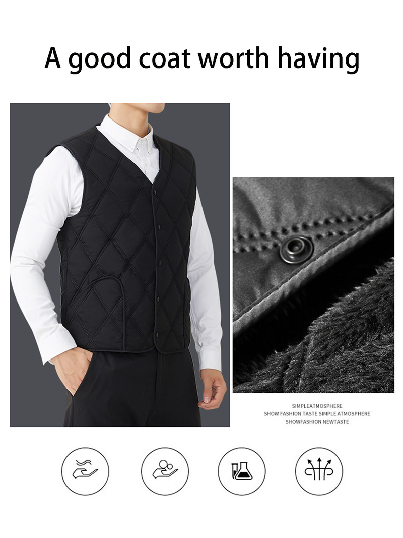 Herrenweste für Herbst und Winter mit warmem Samt-Tanktop für den Innen- und Außenbereich mit lässigem, vielseitigem Schultermantel aus Samt_voghion.com