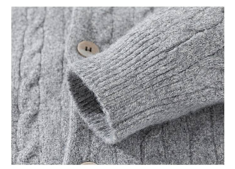 Cardigan masculino de cor sólida - malha casual slim fit com design de botão único, pulôver leve e estiloso para uso diário_voghion.com