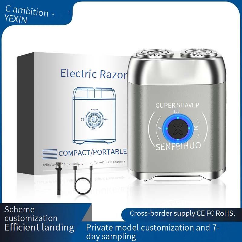 Men's Electric Shaver - Dual Floating Heads, Washable, Portable Travel Razor With LED Display, Rechargeable_voghion.com