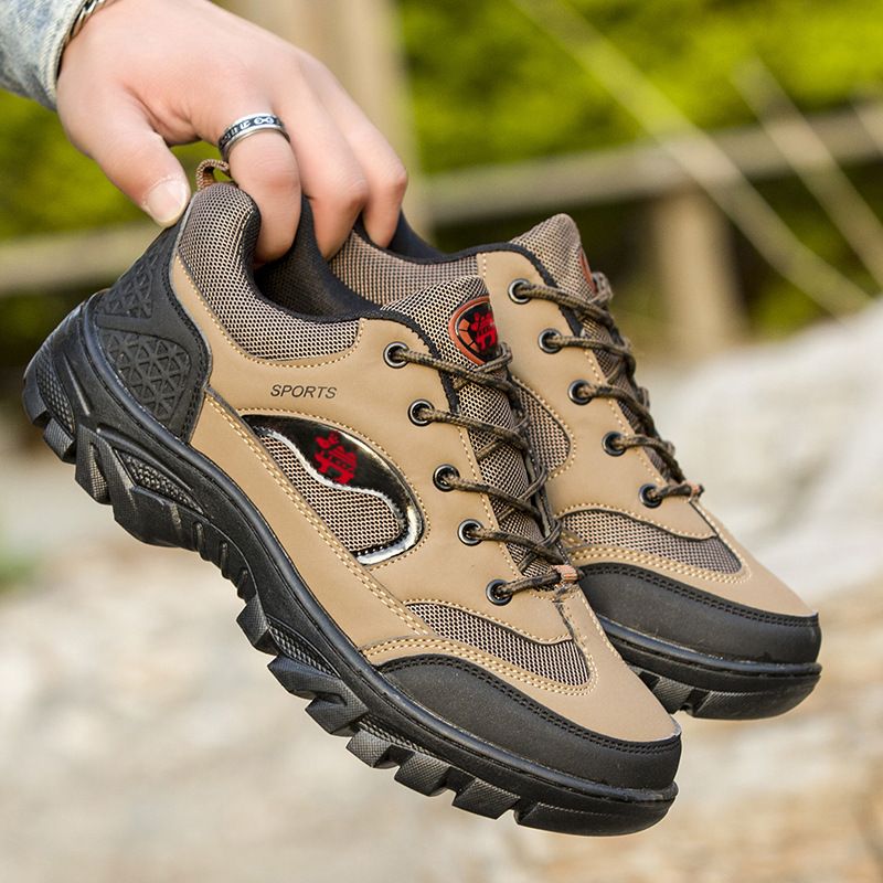 Men's Wide Width Hiking Shoes - All-Season Breathable Mesh Sneakers For Outdoor Walking, Running & Work - Lightweight Non-Slip Rubber Sole_voghion.com