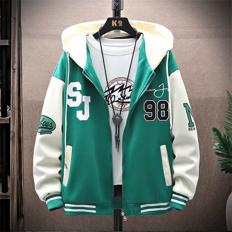 2026 Fashion Hoodies Outerwear Youth/Men Splicing Long Sleeve Loose Zipper Hooded Sweatshirts M-3XL_voghion.com