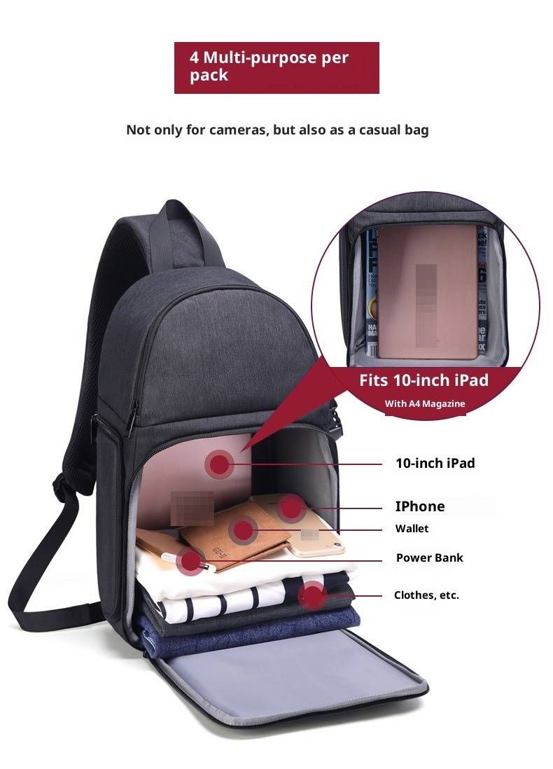 Robuste, wasserdichte Kameratasche für DSLR-Kameras mit verstellbarem Gurt und seitlicher Stativhalterung – leichtes und atmungsaktives Design für Fotografen_voghion.com