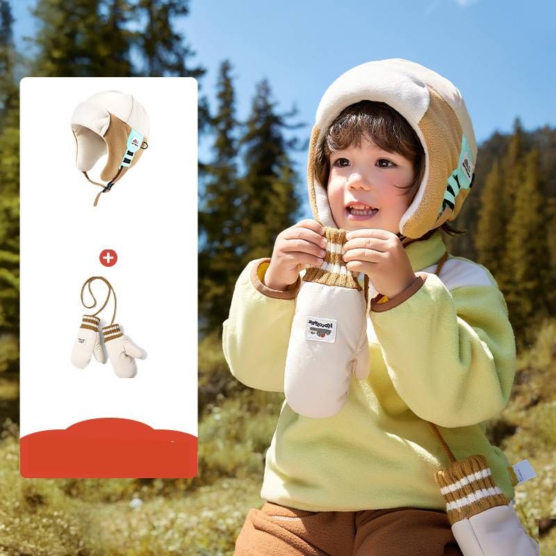 Wintermütze für Mutter und Kind mit Ohrenklappen – Warme und winddichte Pilotenmütze für Jungen und Mädchen – Weiches Nylonmaterial – Erhältlich in Mitternachtsblau und Wüstenbraun_voghion.com