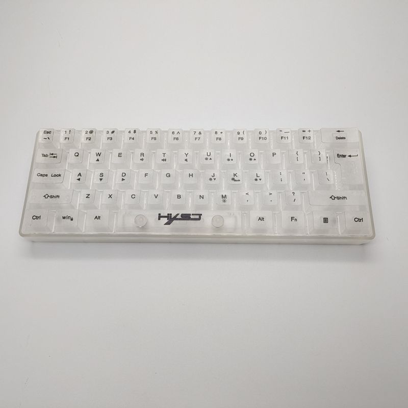 Yeni V700 61 Tuş Kablolu İnce Film Tamamen Şeffaf RGB Arkadan Aydınlatmalı Mekanik Dokunmatik Oyun Klavyesi_voghion.com