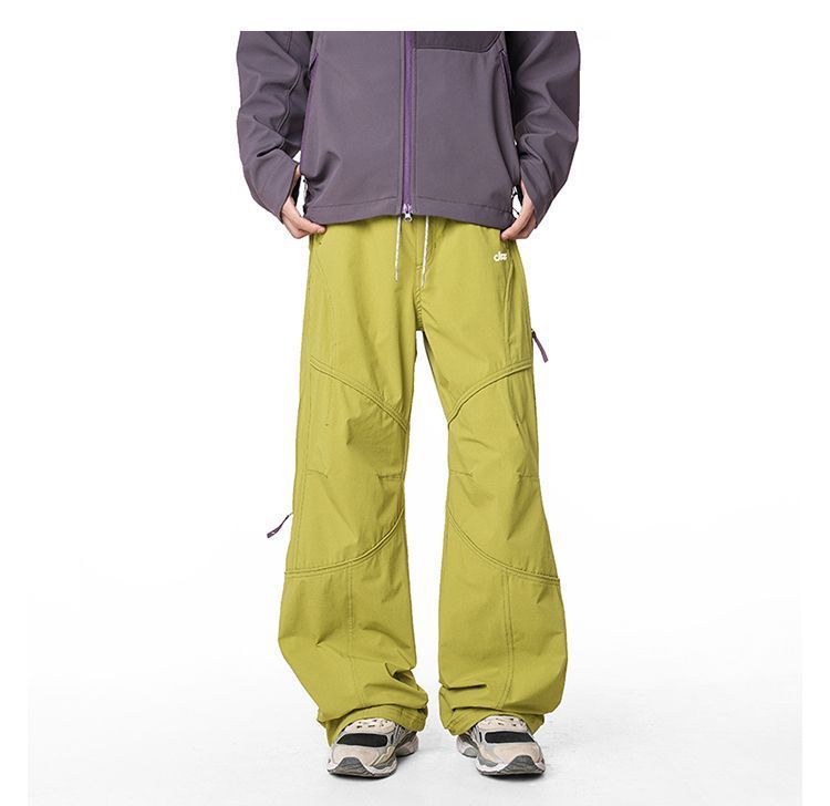 Outdoor Lightweight Hiking Split Soft Shell Loose Straight Casual Versatile Softshell Pants Workwear Men's Trend_voghion.com