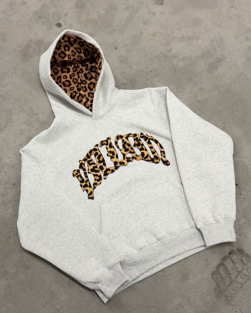 Y2K Leopard Print Patchwork Hoodie & Broek Set - Unisex High Street Fashion Loose Fit Casual Outfit_voghion.com