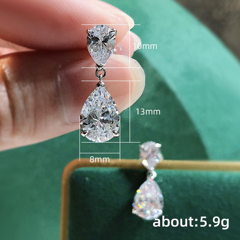Cao Shi's 2023 New Water Drop For Women, Exquisite Zircon Pear Shaped Eardrops, Elegant And Stylish Internet Celebrity_voghion.com