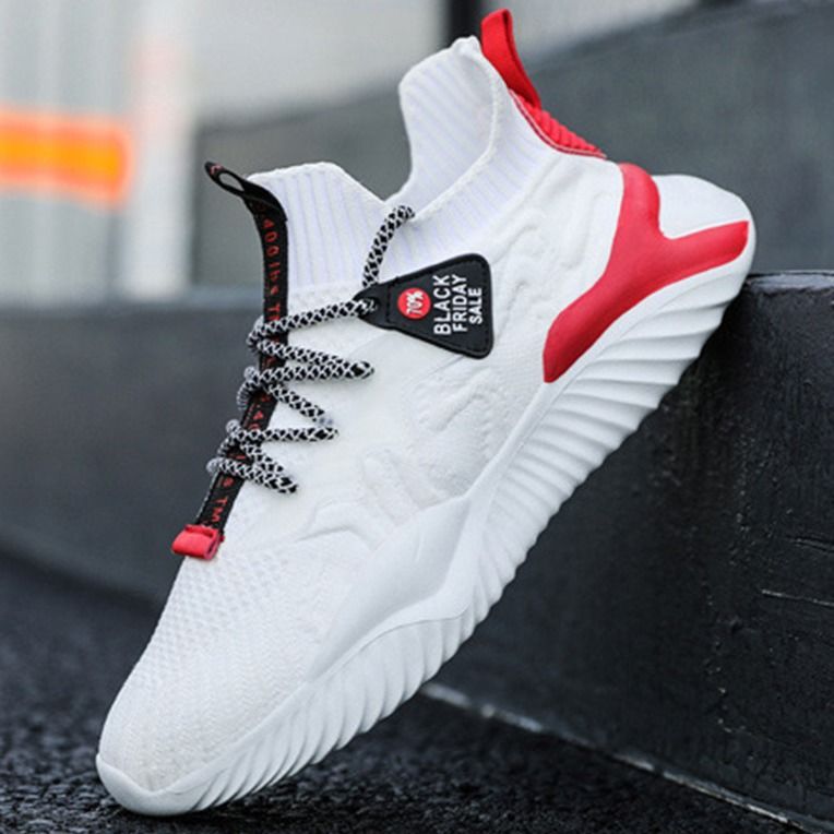 Breathable Running Thick Sole Height Increasing Casual Men's Round Toe Lace-up Sports Shoes_voghion.com