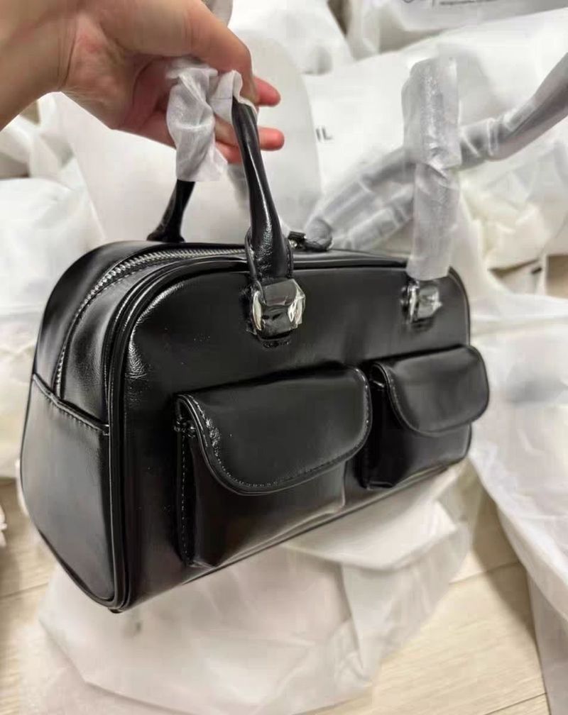 HAVEN Koreanische Xu Yunzhen Sane Stil Standöl Bowling Stand OlL Boston Tote Baerarm Tasche für Frauen_voghion.com