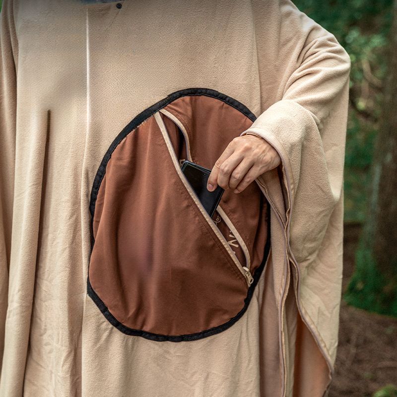 Saco de dormir térmico multifuncional para acampar al aire libre, de forro polar, para viajes, resistente a la suciedad, manta para la siesta y almohada._voghion.com