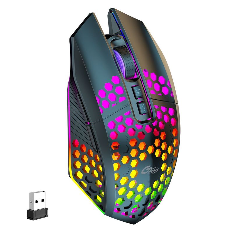 2.4G oplaadbare draadloze gatmuis 1600dpi kleurrijke achtergrondverlichting met ingebouwde 500MAH_voghion.com