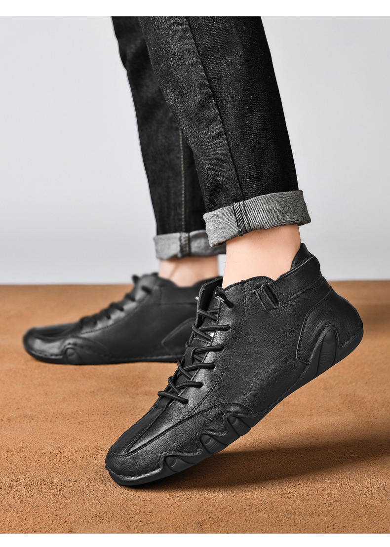 Men's High Top Cotton Shoes, Men's Casual Shoes, Martin Boots, Men's Style_voghion.com