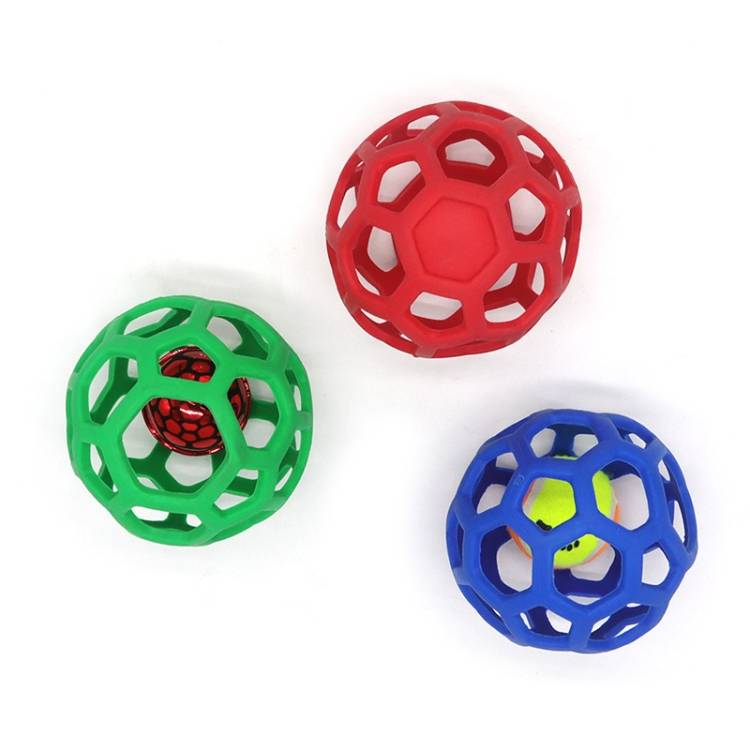 Bite-resistant Elastic Pet Rubber Toy Balls With Bell_voghion.com