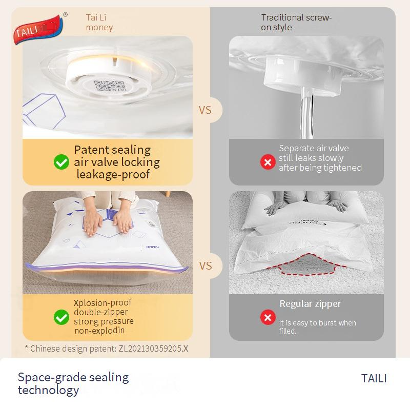 Vakum Sıkıştırma Torbası Ücretsiz Vakum Saklama Torbası Ev Giyim Pamuklu Yorgan Saklama Vakum Torbası_voghion.com