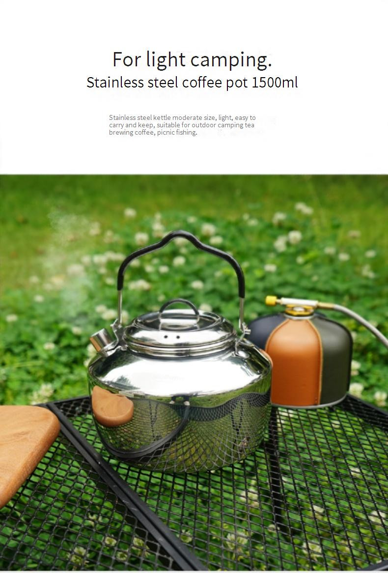 1,5-l-Camping-Wasserflasche aus Edelstahl – 304 lebensmittelecht und auslaufsicher – tragbarer Tee-/Kaffeekessel für den Außenbereich für Wanderpicknicks und Roadtrips_voghion.com