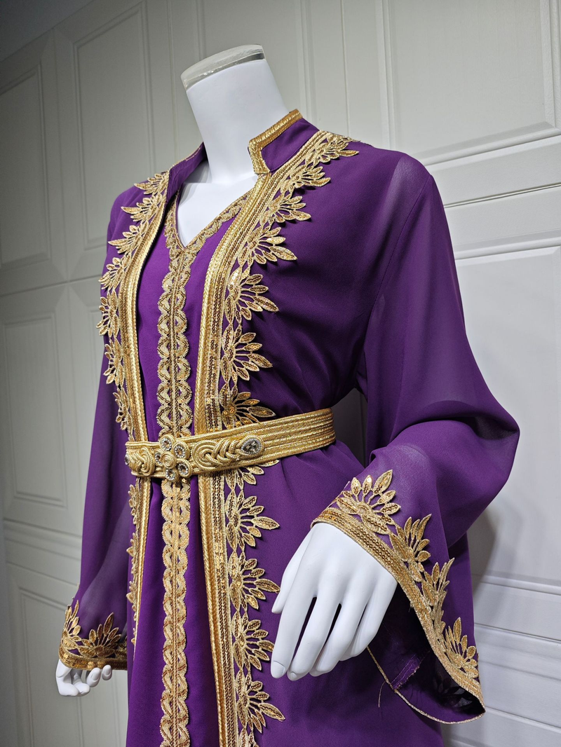 Abito con vita morbida da donna, completo due pezzi Abaya_voghion.com