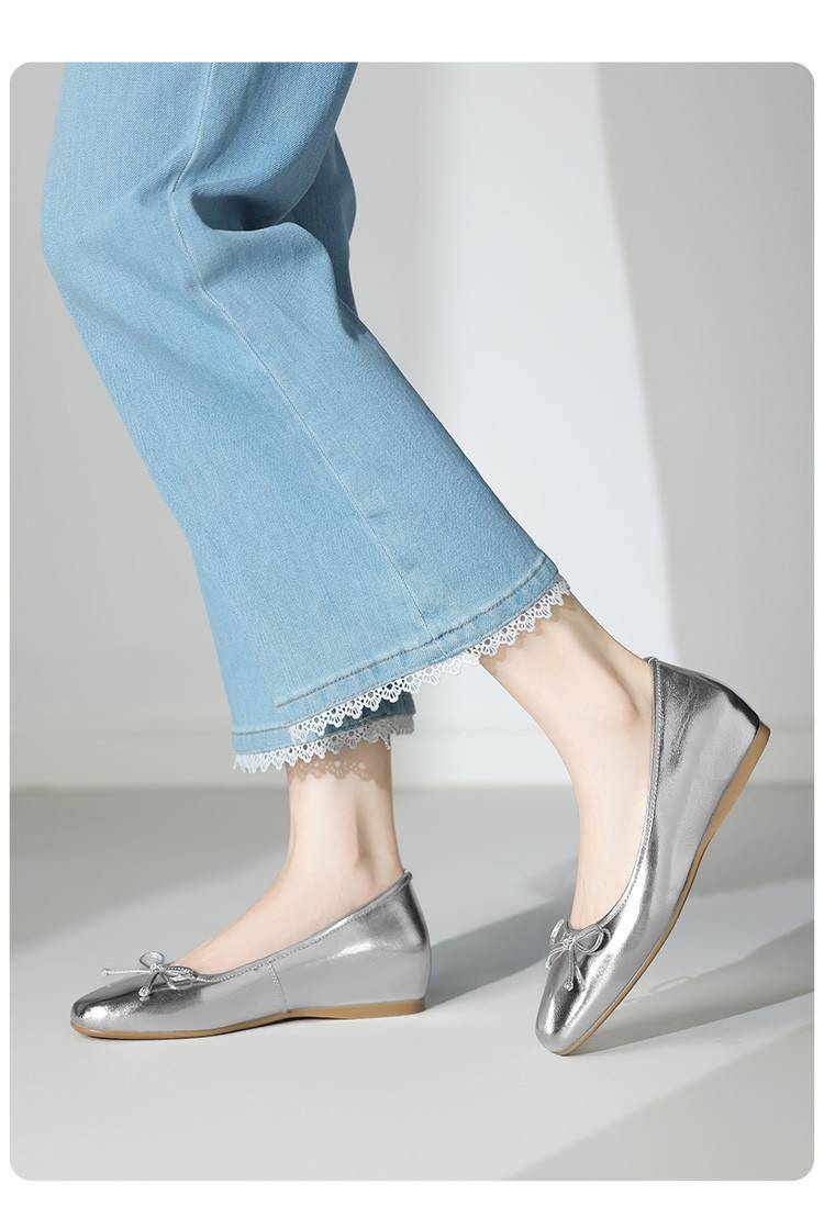 Cameido Women'S Casual Shoes With 1Cm Square Round Head Cowhide Leather And Drip Molding Sole_voghion.com