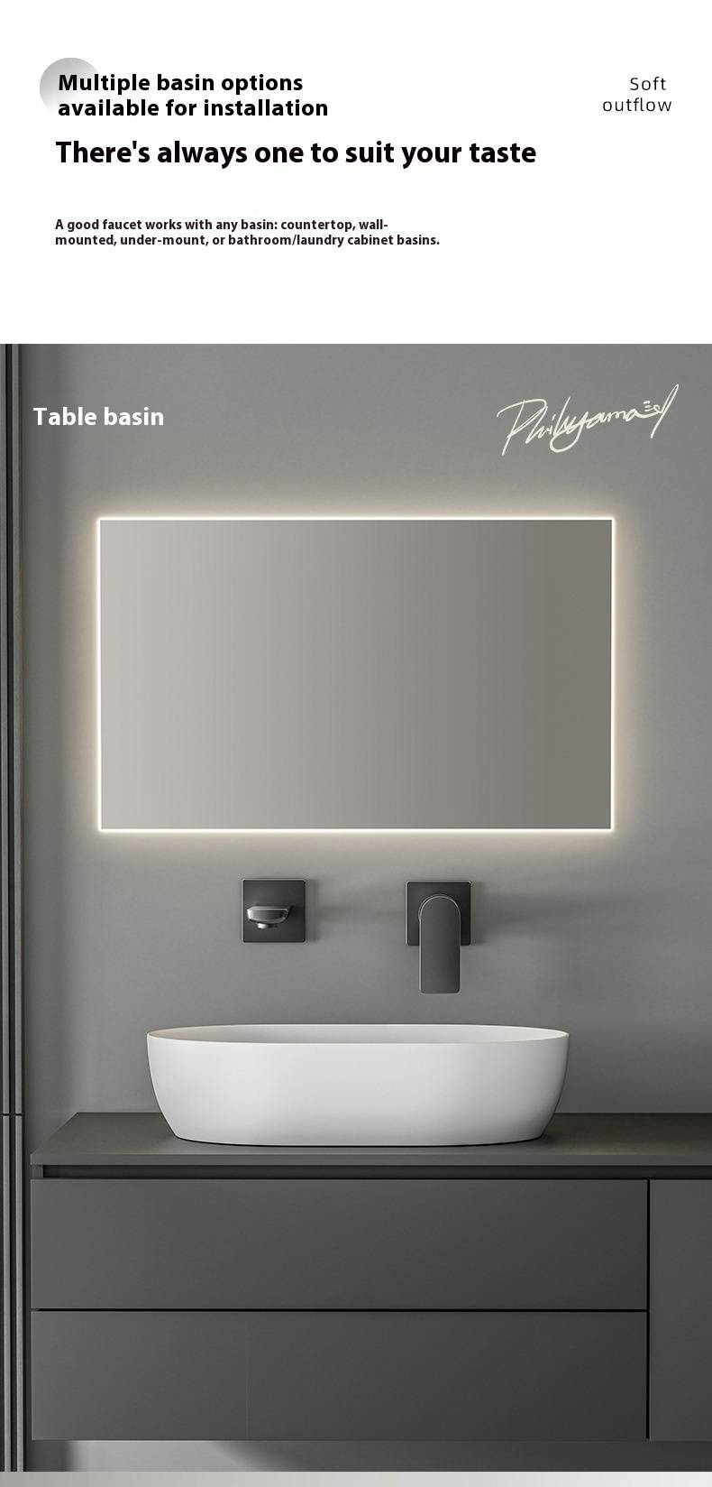 Grifo monomando de lavabo de pared con cartucho cerámico, acabado níquel cepillado/negro mate/cromo, distancia entre ejes de 120 mm_voghion.com