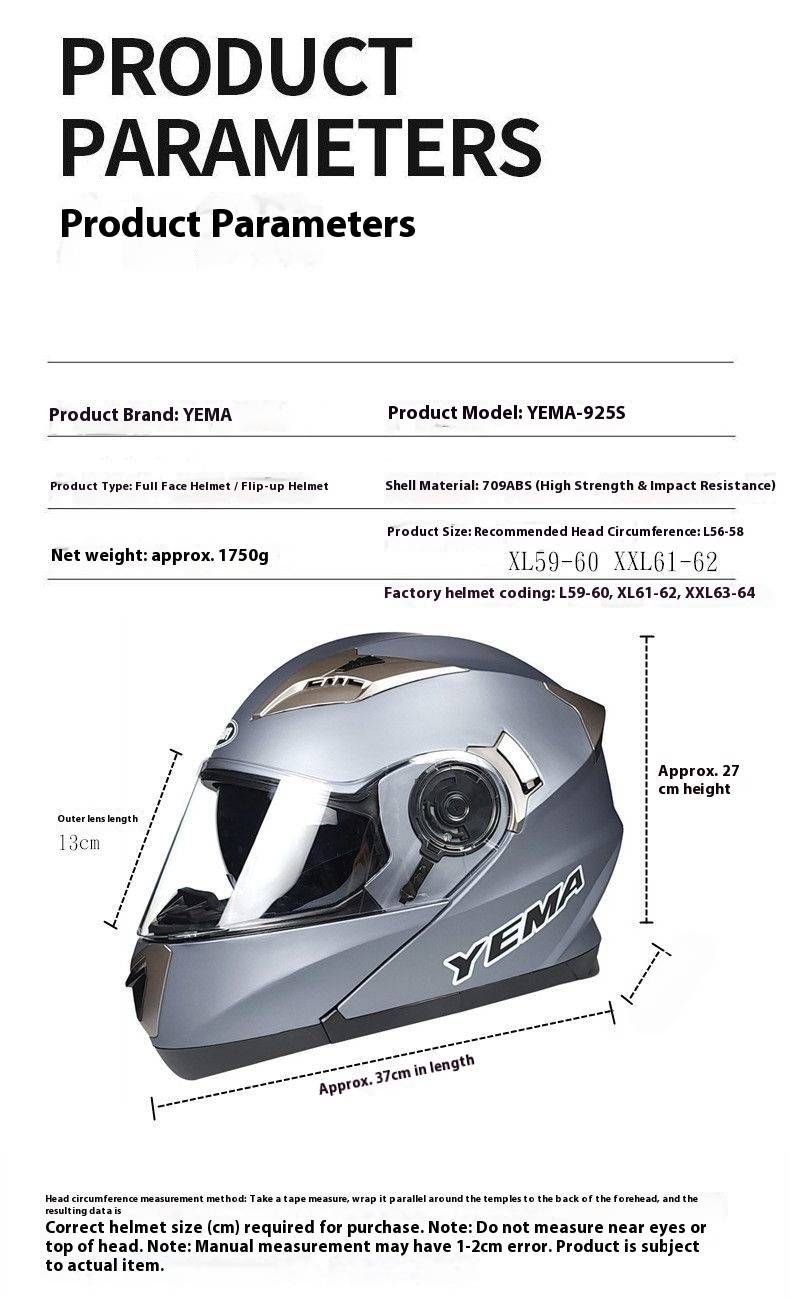 Motorcycle Helmet ABS Full Face Flip Up Helmet With 3C Certification For Men & Women, All-Season Riding, XL/XXL_voghion.com