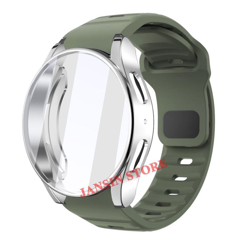 Για Samsung Galaxy Watch 7 6 5 4 40 χιλιοστά 44 χιλιοστά μαλακή θήκη tpu + λουράκι σιλικόνης πλήρους κάλυψης προστατευτικό οθόνης αθλητικό βραχιόλι λουράκι κορέα_voghion.com