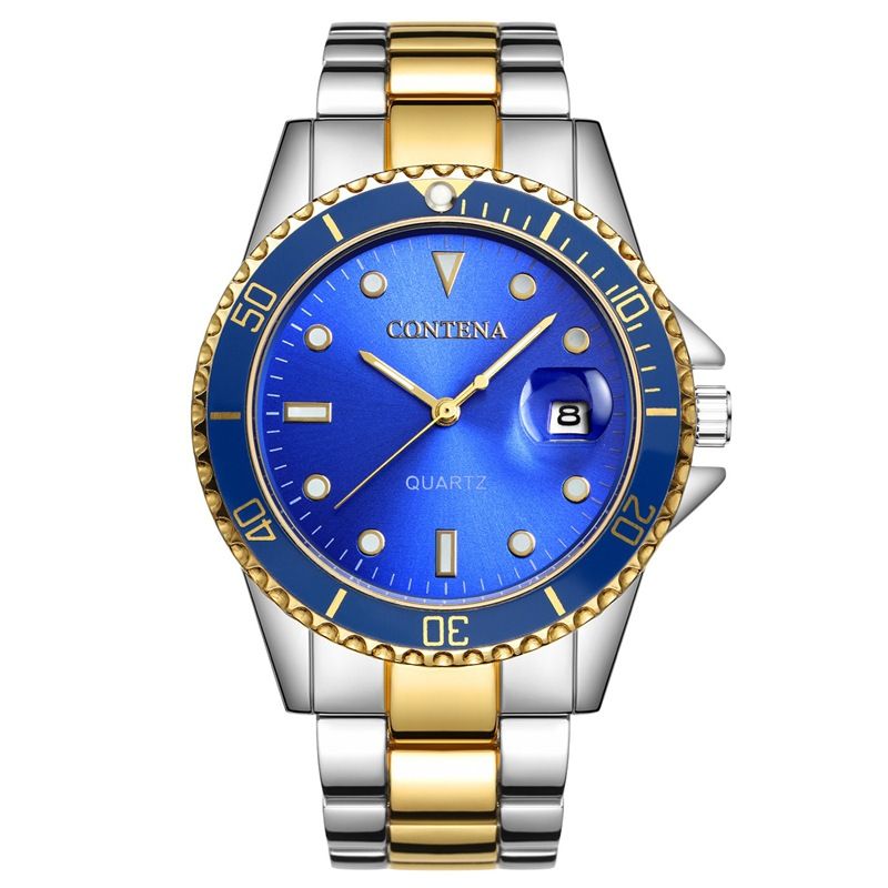 Herrenmode Business Uhr Edelstahl Uhr Herren Jugend Student Kalender Uhr_voghion.com