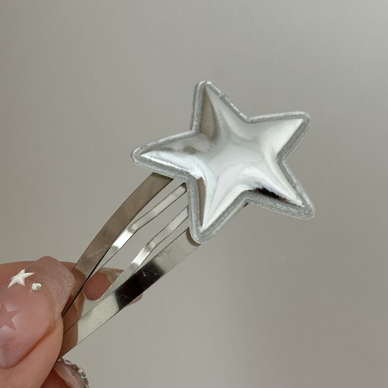 Y2K Süße Coole Stil Haar Karten Einfache Mädchen Pentagramm Grundlegende Metall BB Clip Pony_voghion.com