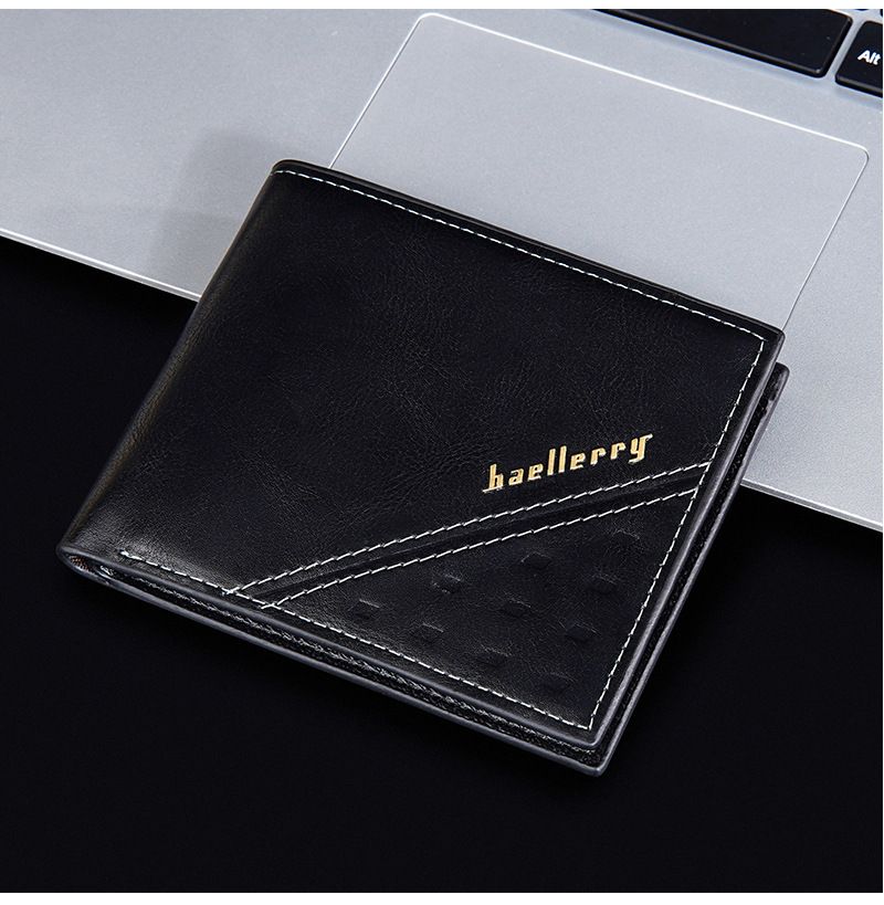 Men's Short Wallet Baellerry Retro Multi-card Open Wallet RFID Simple Wallet_voghion.com