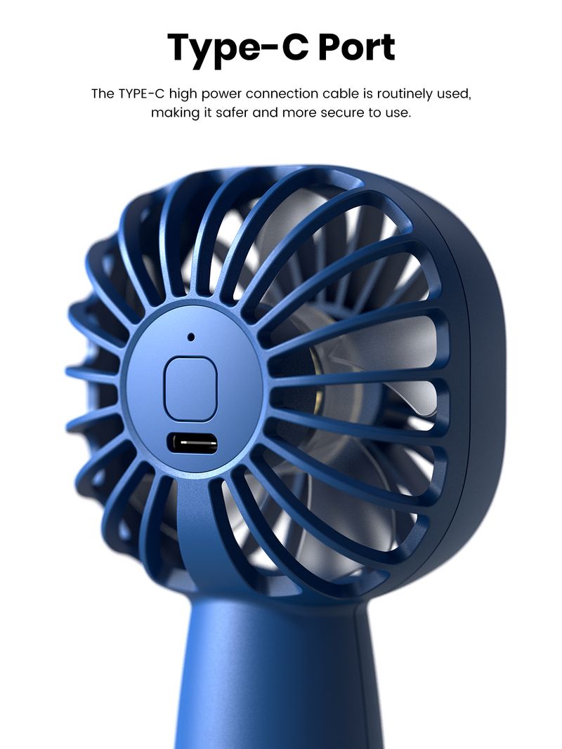 Tragbarer Mini-Ventilator mit 1800 mAh, elektrischer USB-Ventilator mit 3 Geschwindigkeiten, wiederaufladbarer tragbarer Ventilator, Wimpern-Handventilatoren für Zimmercamping_voghion.com