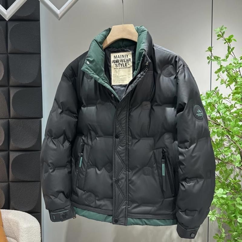 Piumino invernale da uomo in stile giapponese, giacca casual da uomo con collo alto, piumino d'anatra bianco, spesso, caldo, antivento, da sci_voghion.com