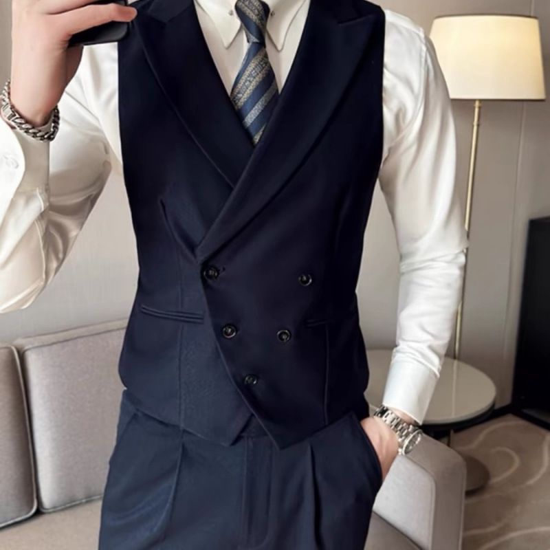 CT SuoHou 2025 New High-End Suit Men's Vest Pants Set Casual Button British Groomsmen Brother_voghion.com